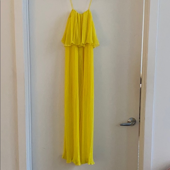 yellow chiffon jumpsuit